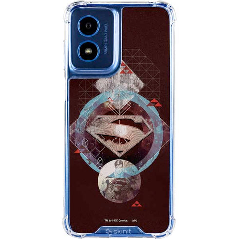 DC Comics Superman Purple Abstract Collage Moto G 5G (2024) Clear Case